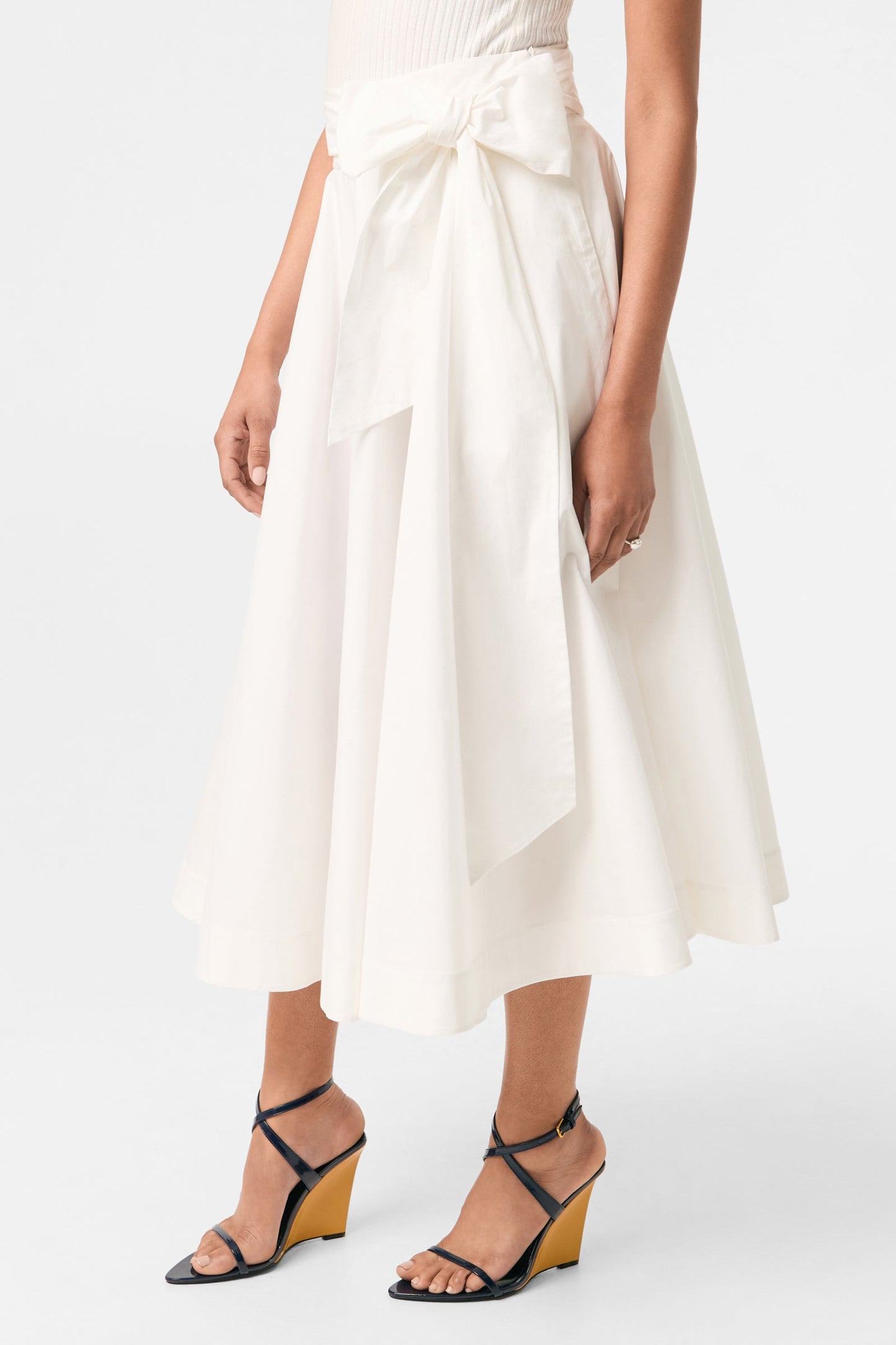 Trina Turk Amano Bow-Tie Midi Skirt