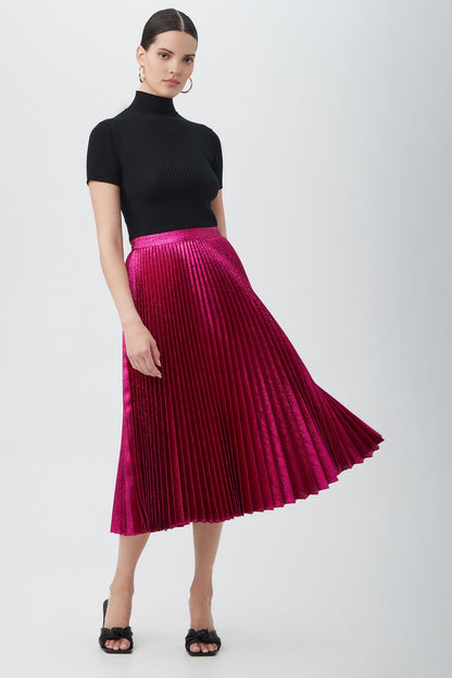 Trina Turk Faye Luminary Midi Skirt With Accordion Pleats