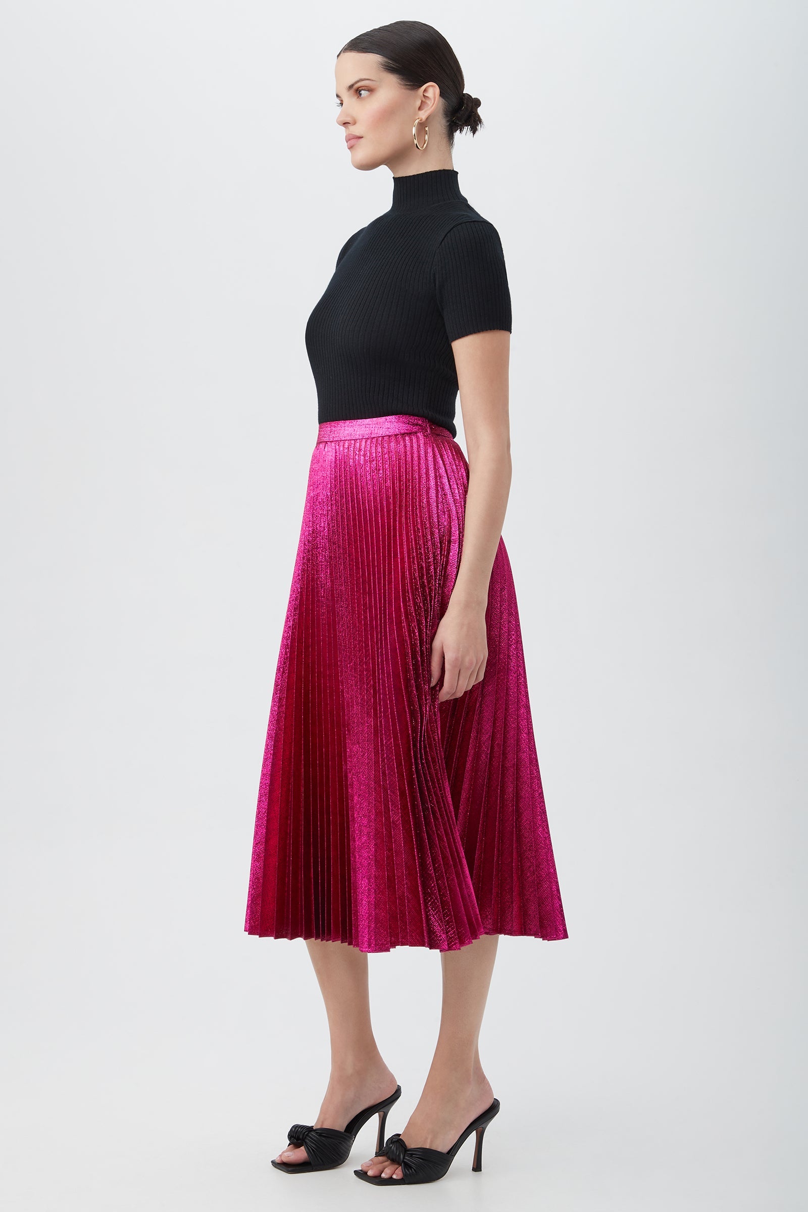 Trina Turk Faye Luminary Midi Skirt With Accordion Pleats
