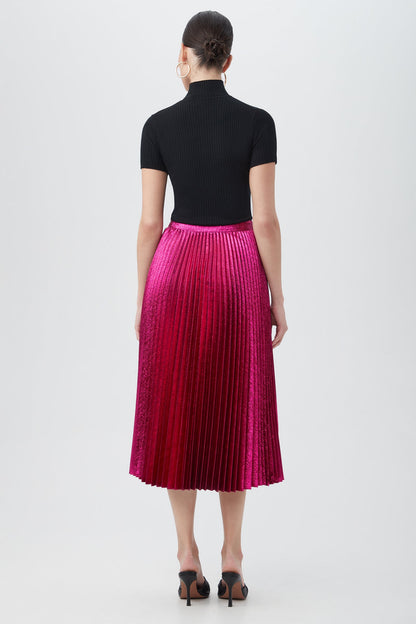 Trina Turk Faye Luminary Midi Skirt With Accordion Pleats