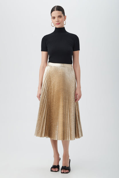 Trina Turk Faye Luminary Midi Skirt With Accordion Pleats