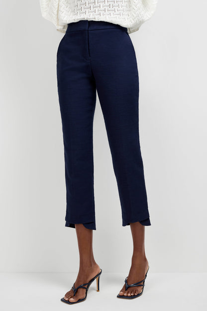Trina Turk Ore Button-Hem Cropped Pant