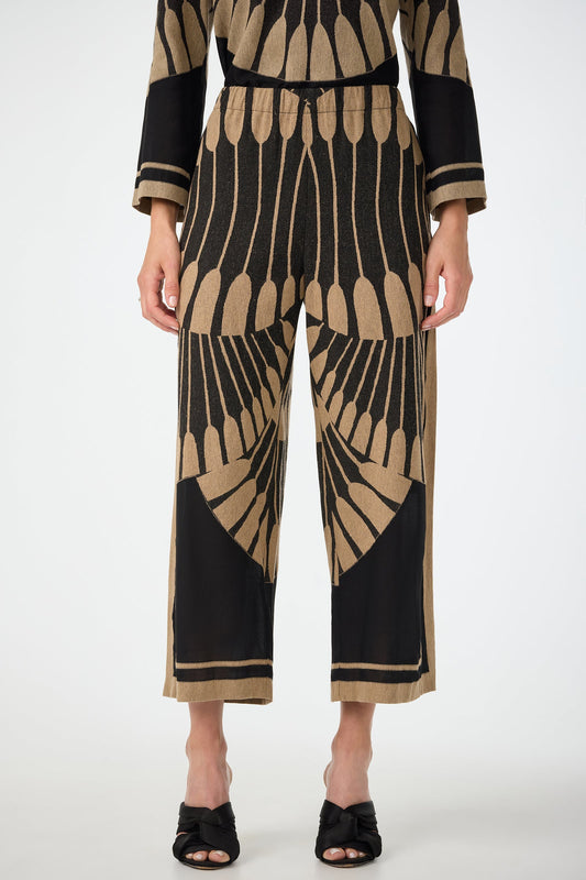 Trina Turk Estella Cropped Pant - Juniper Fil Coupe