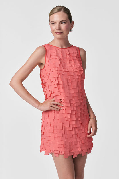 Trina Turk Valdis Sleeveless Shift Dress - Flutter Chiffon