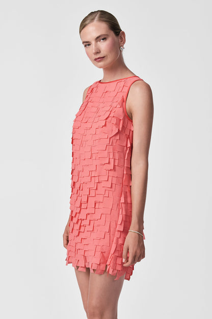 Trina Turk Valdis Sleeveless Shift Dress - Flutter Chiffon