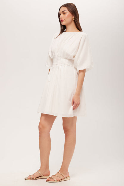 Trina Turk Gian Short-Sleeve Pleated Dress