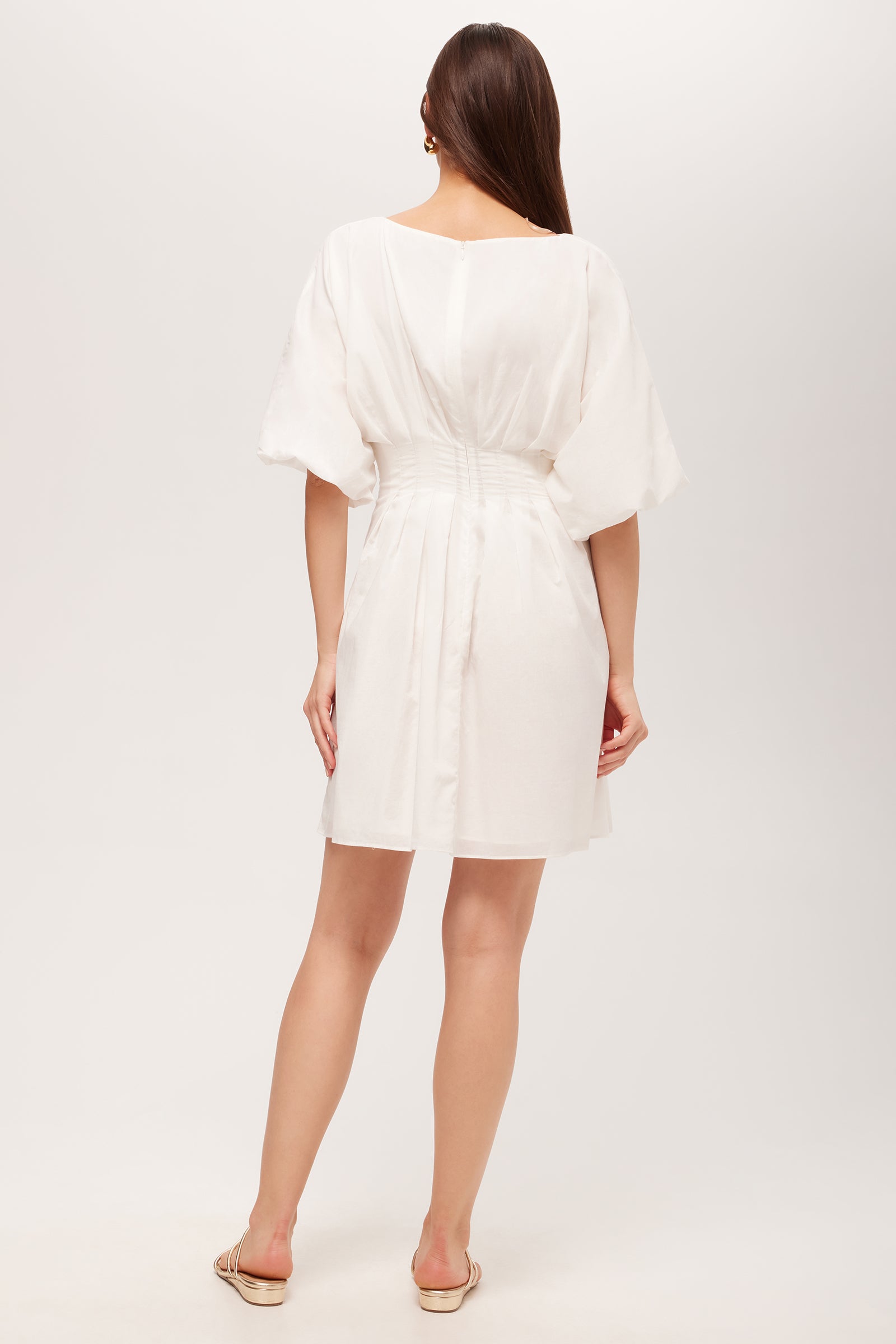 Trina Turk Gian Short-Sleeve Pleated Dress