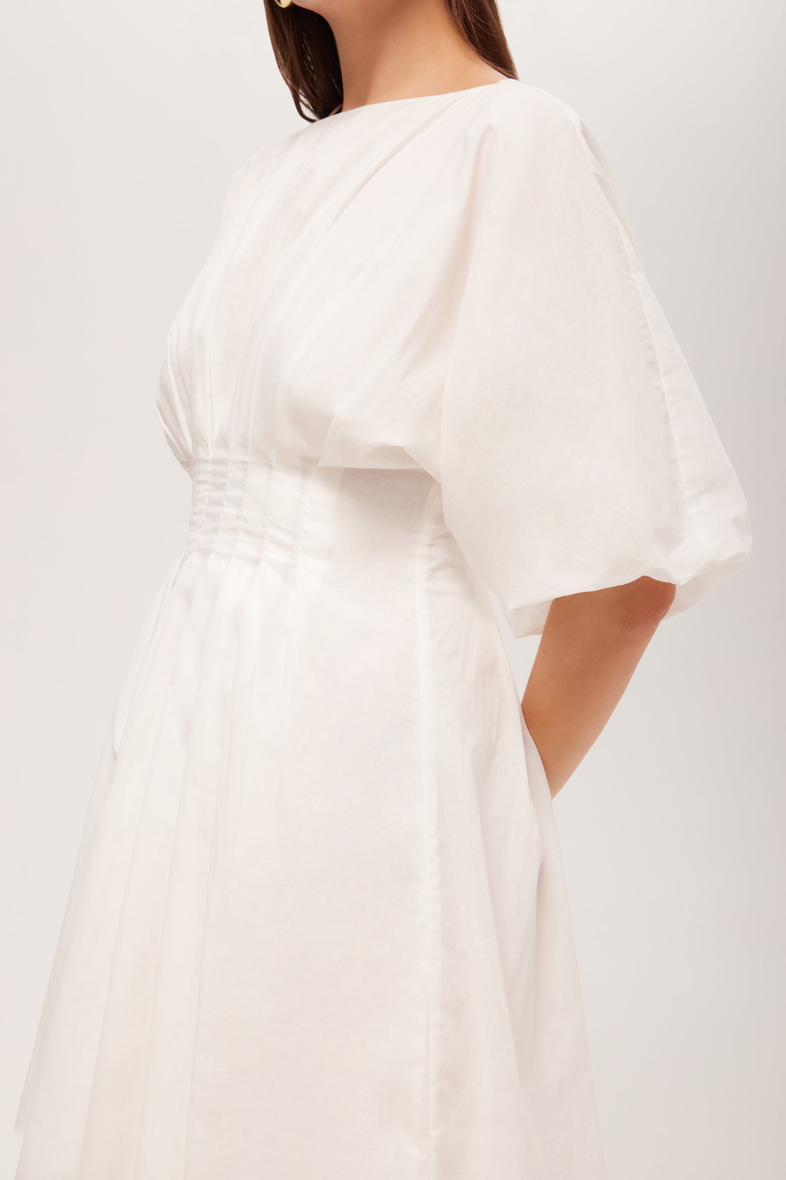 Trina Turk Gian Short-Sleeve Pleated Dress