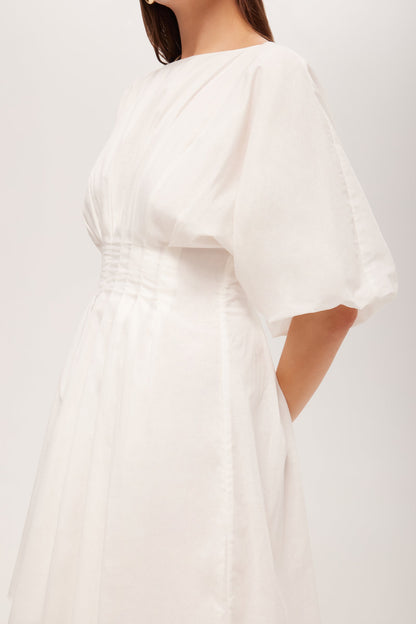 Trina Turk Gian Short-Sleeve Pleated Dress