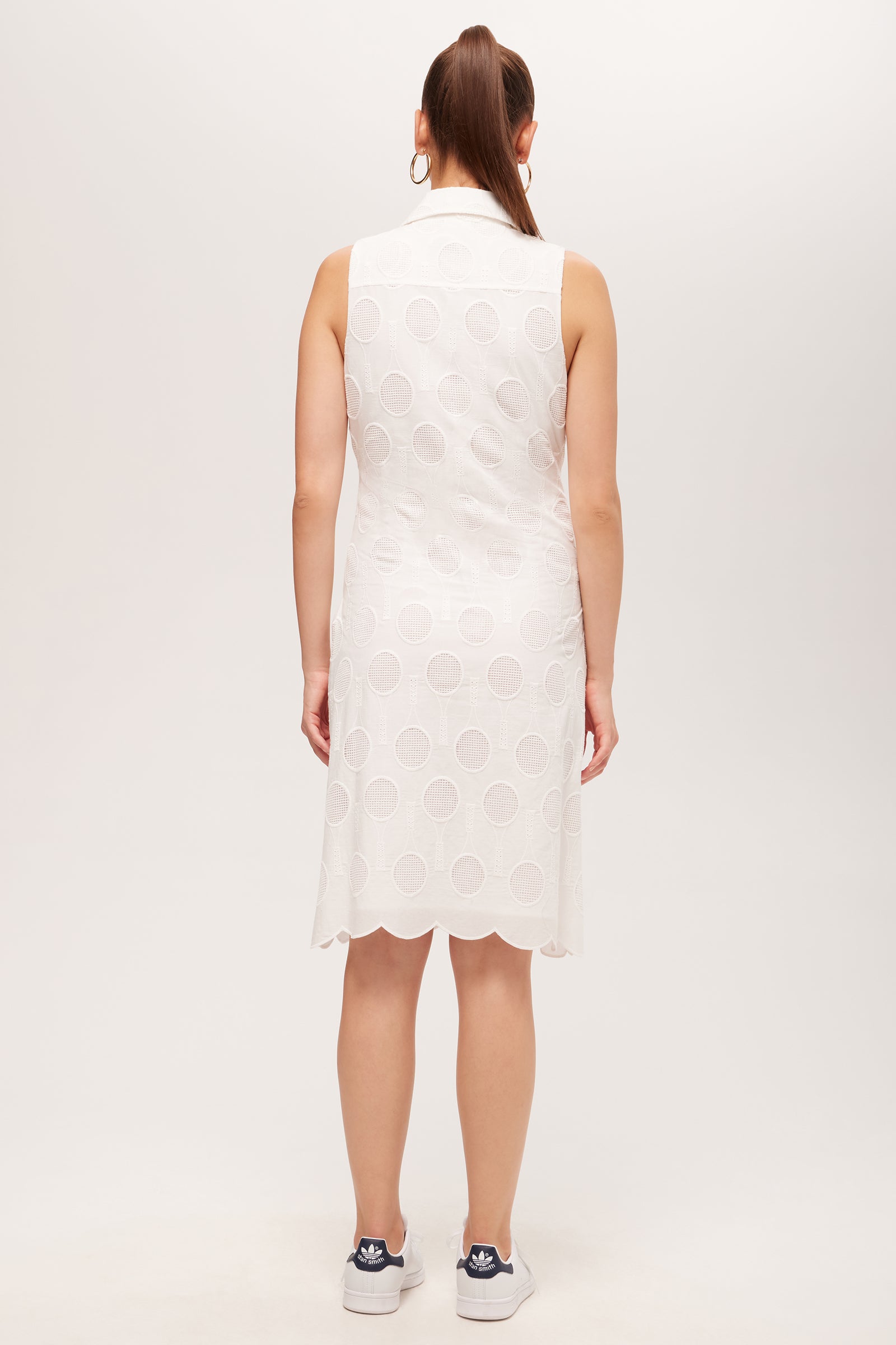 Trina Turk Rally Sleeveless Shirt Dress - Tennis Eyelet