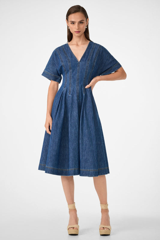 Trina Turk Ashe Short-Sleeve Denim Dress
