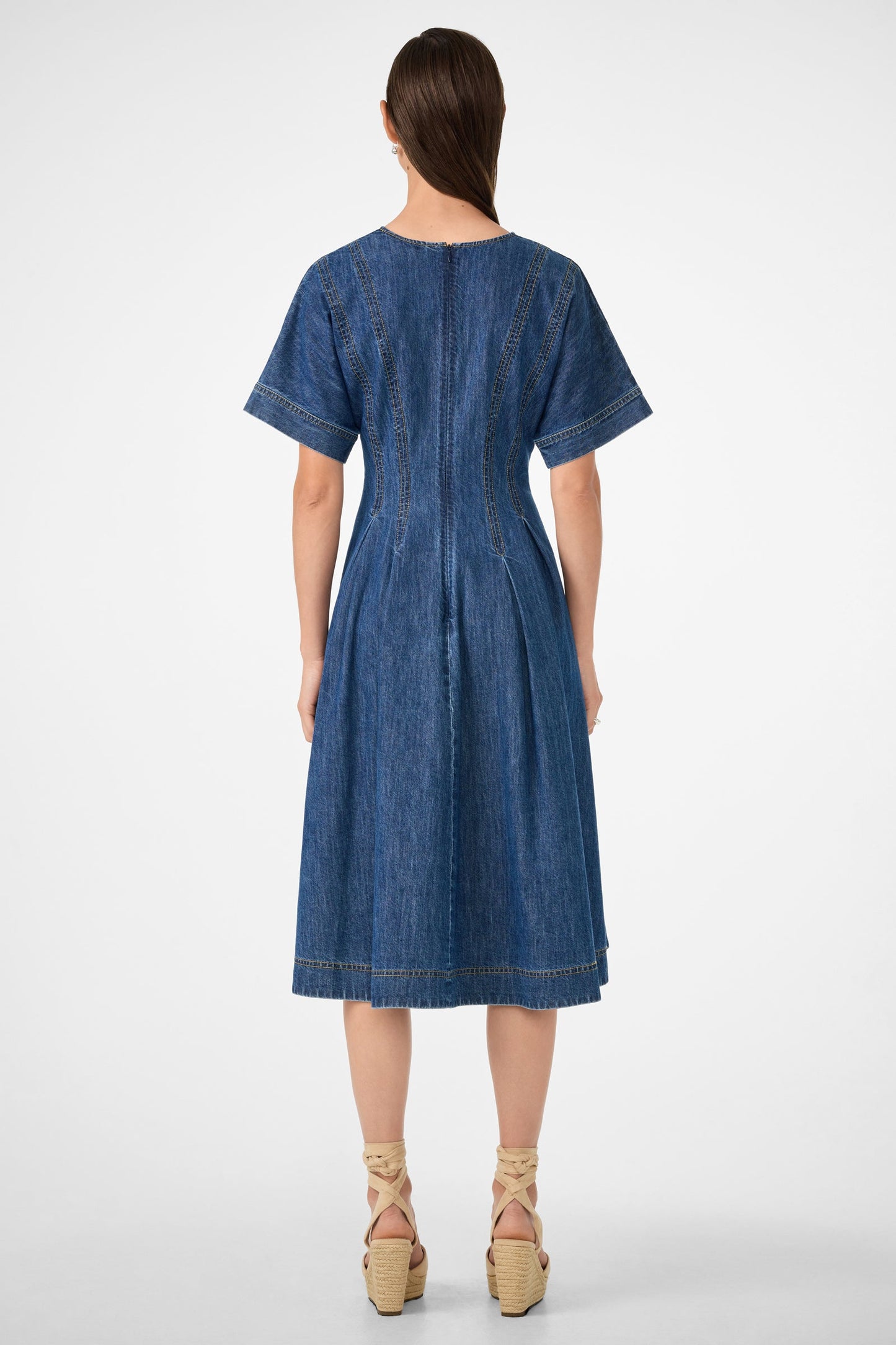 Trina Turk Ashe Short-Sleeve Denim Dress