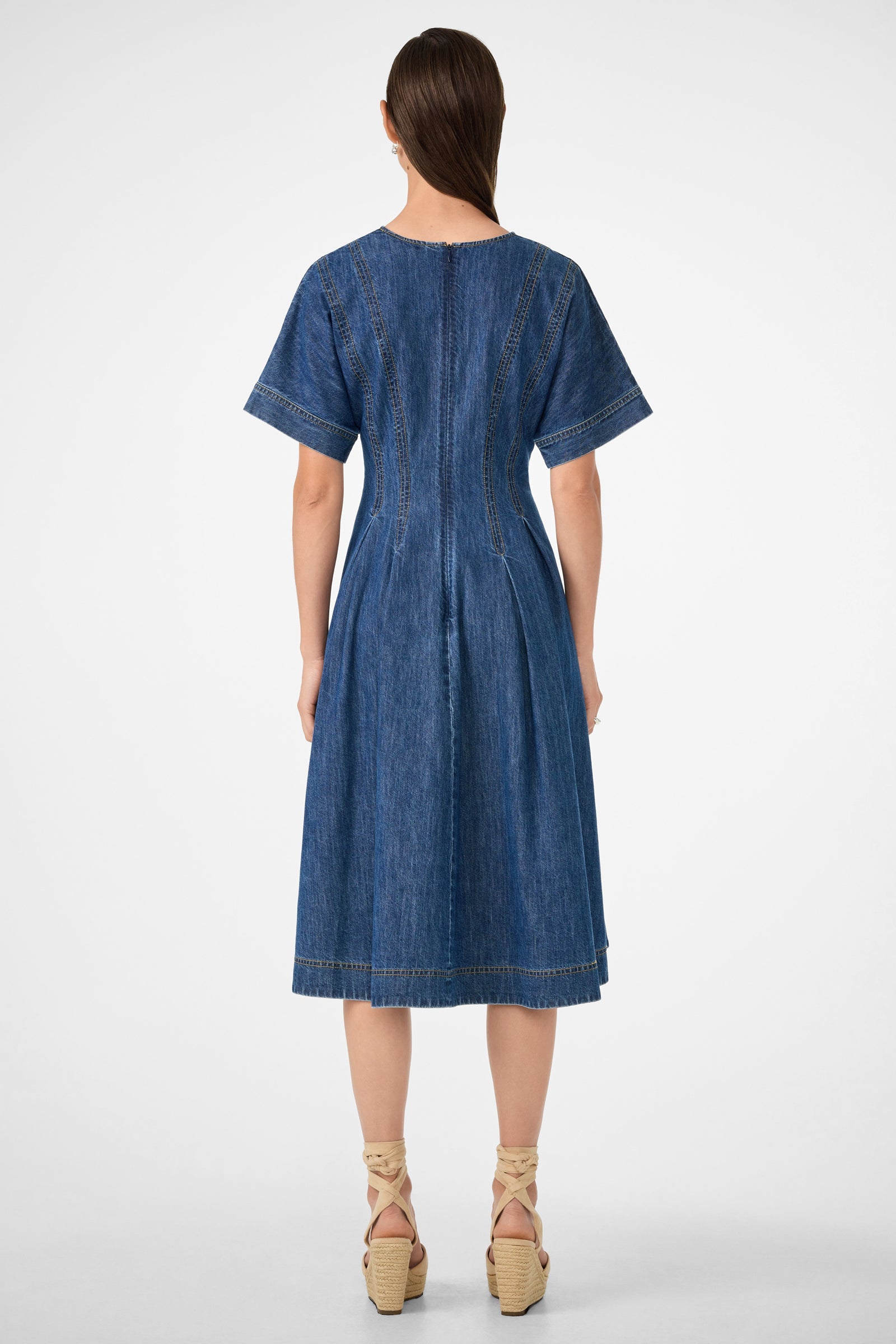 Trina Turk Ashe Short-Sleeve Denim Dress