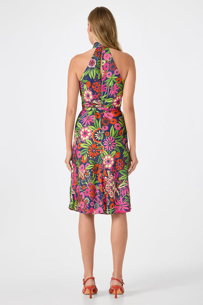 Trina Turk Muri Cross-Halter Midi Dress - Fumi Floral