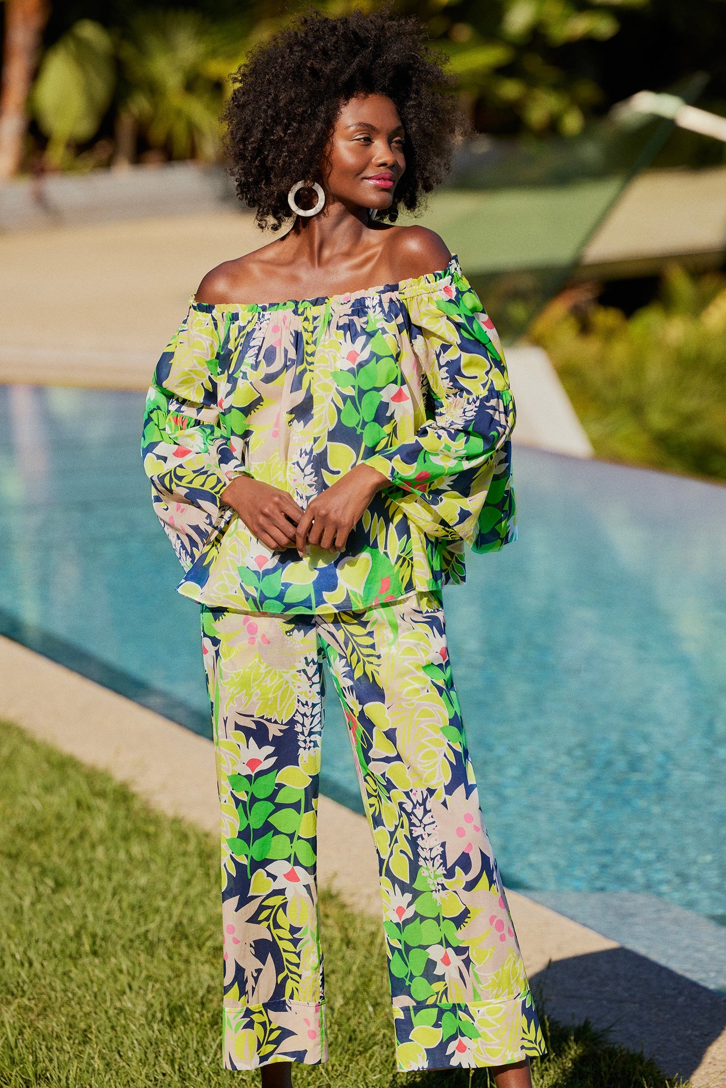 Trina Turk Perry Off-Shoulder Top