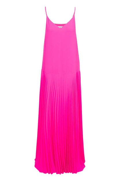 Trina Turk Carve Sleeveless Drop-Waist Pleated Maxi Dress
