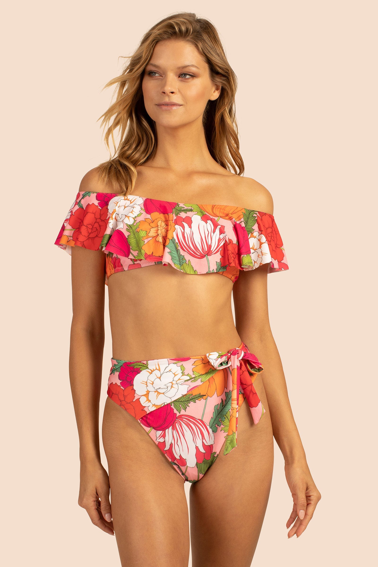 Trina Turk Sunny Bloom Off The Shoulder Bandeau Top