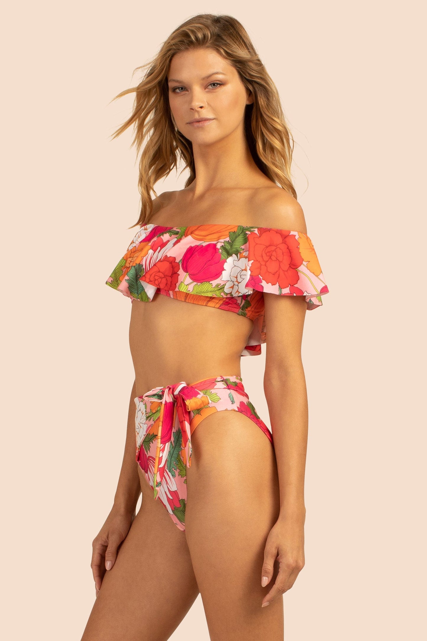 Trina Turk Sunny Bloom Off The Shoulder Bandeau Top