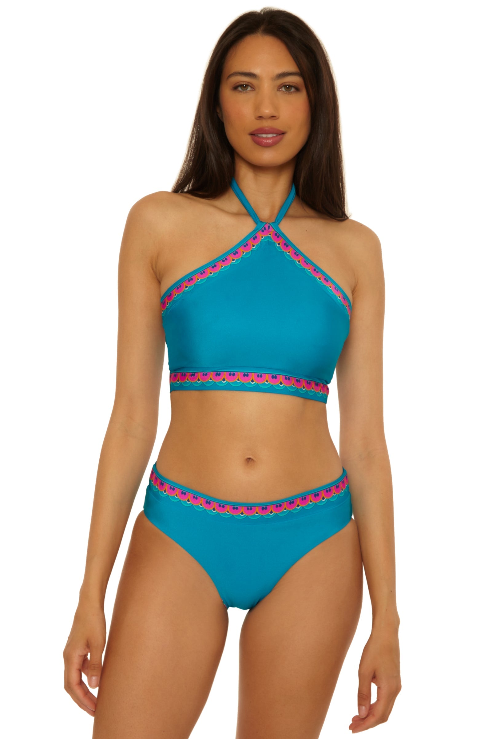 Trina Turk Reversible High-Neck Swim Top - Mykonos