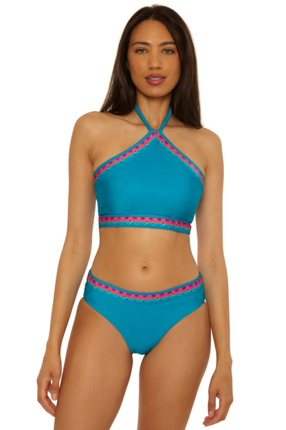 Trina Turk Reversible High-Neck Swim Top - Mykonos