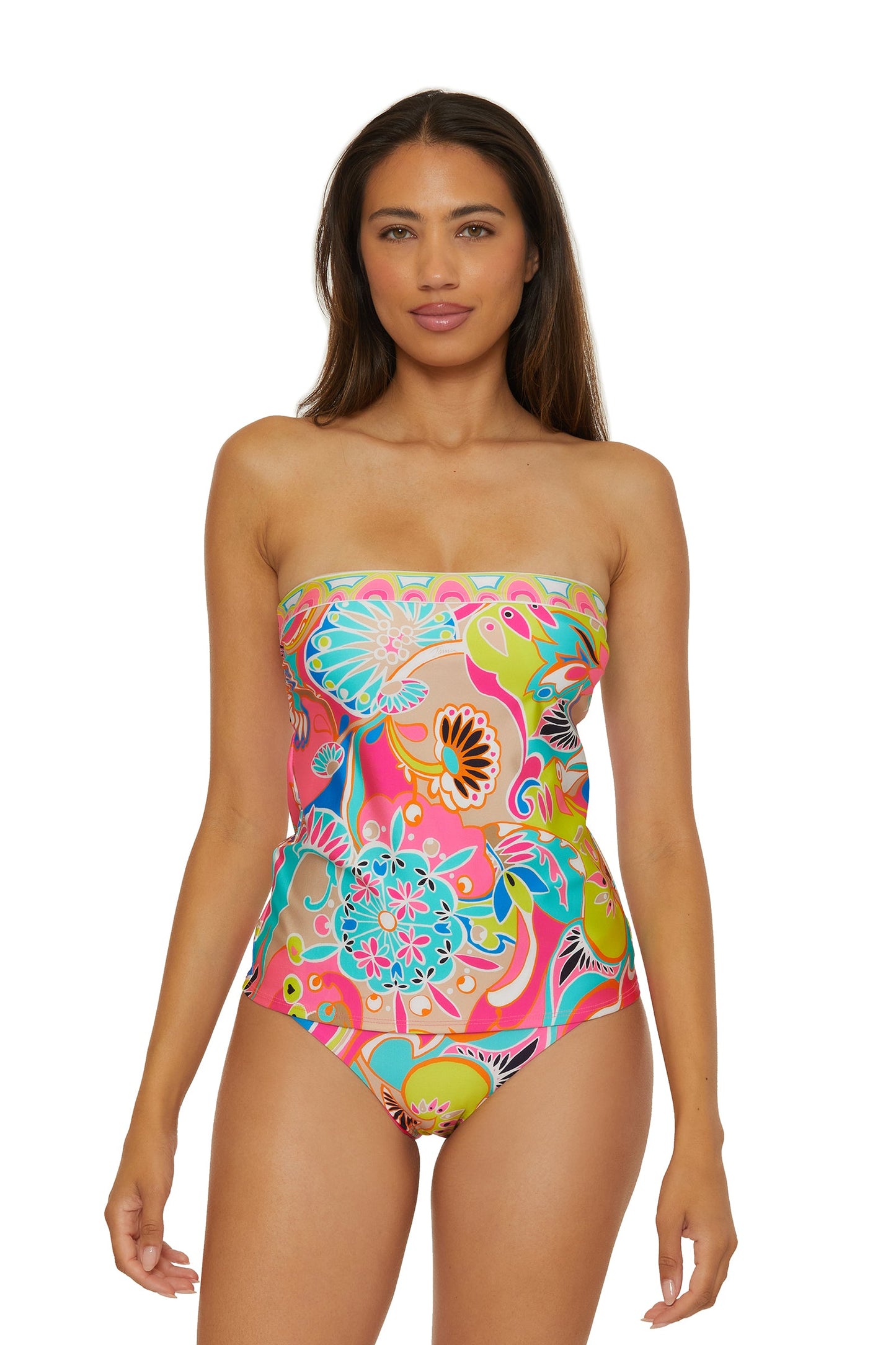 Trina Turk Banded Tankini Swim Top - Venus