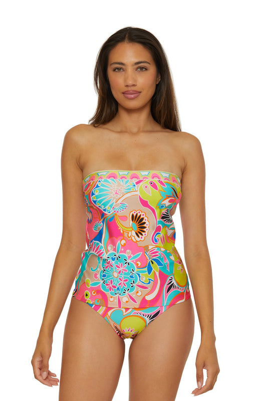 Trina Turk Banded Tankini Swim Top - Venus