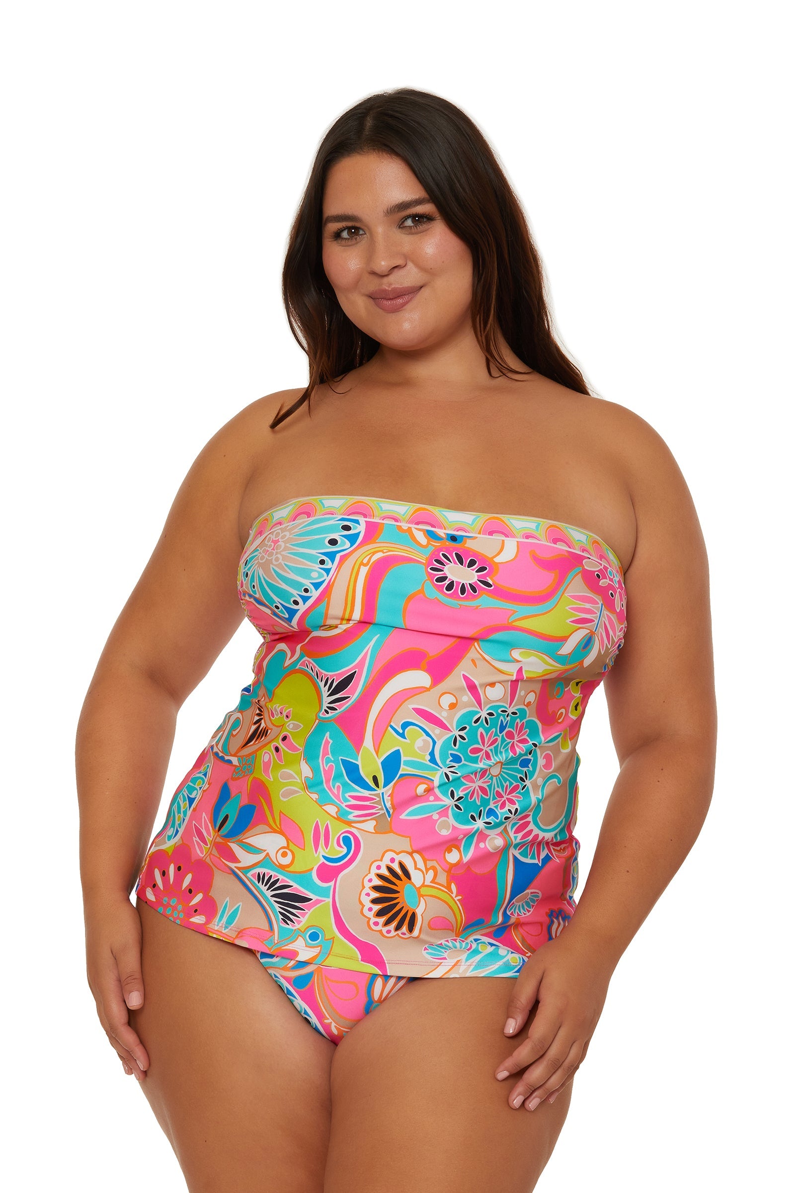 Trina Turk Banded Tankini Swim Top - Venus