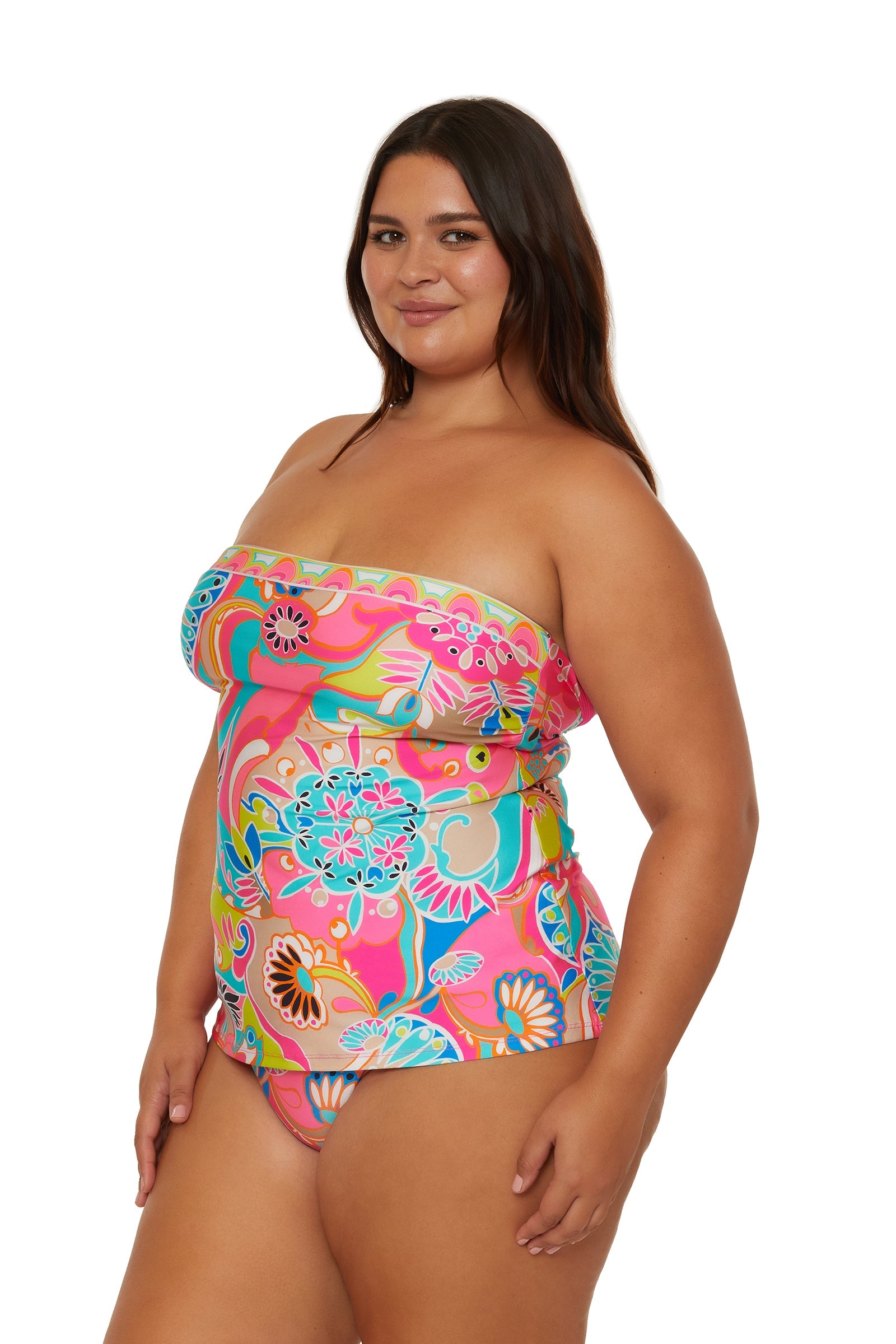 Trina Turk Banded Tankini Swim Top - Venus
