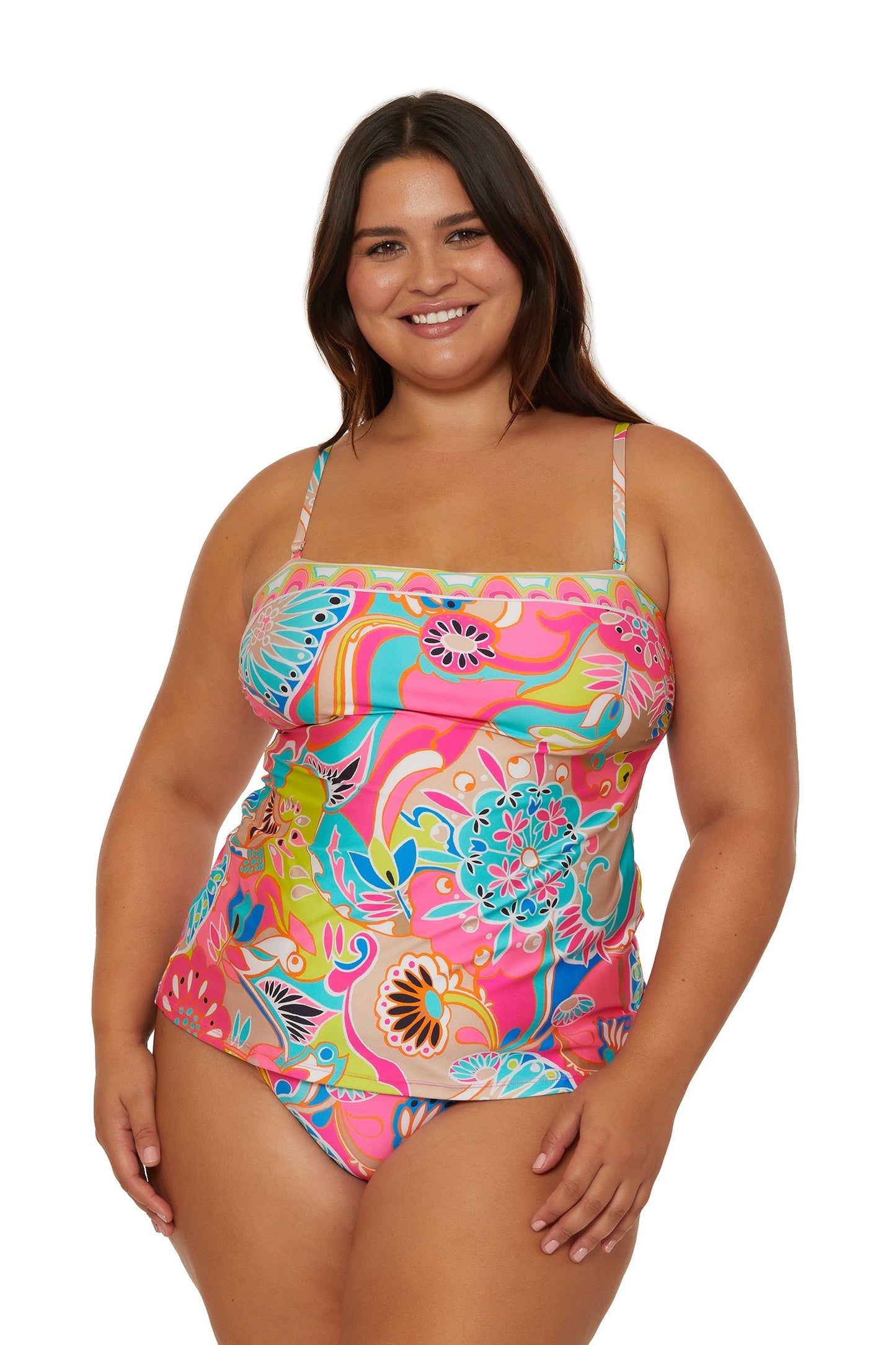 Trina Turk Banded Tankini Swim Top - Venus