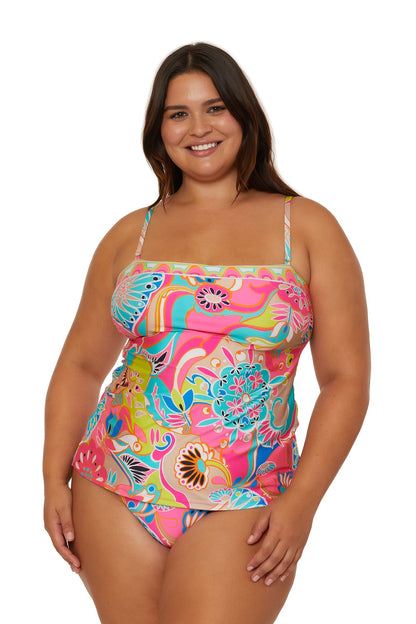 Trina Turk Banded Tankini Swim Top - Venus