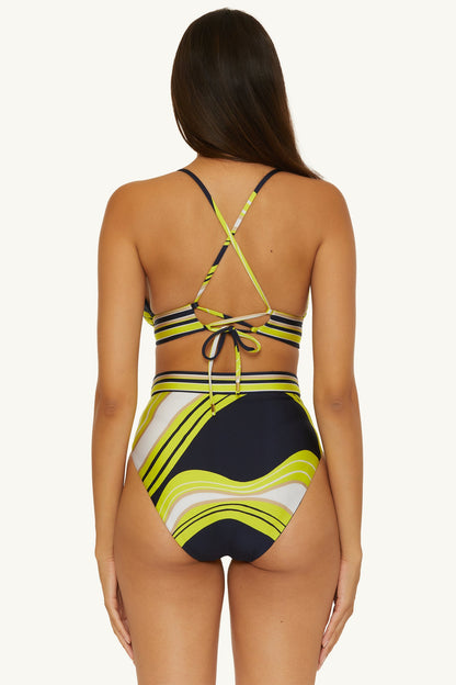 Trina Turk Reversible High-Waist Swim Bottom - Serena Swirl