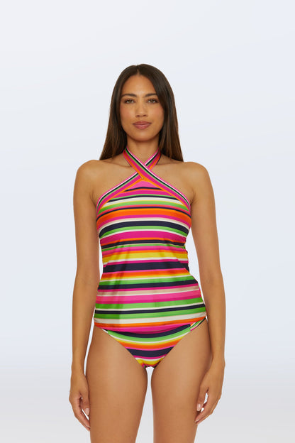 Trina Turk Reversible Tankini Swim Top