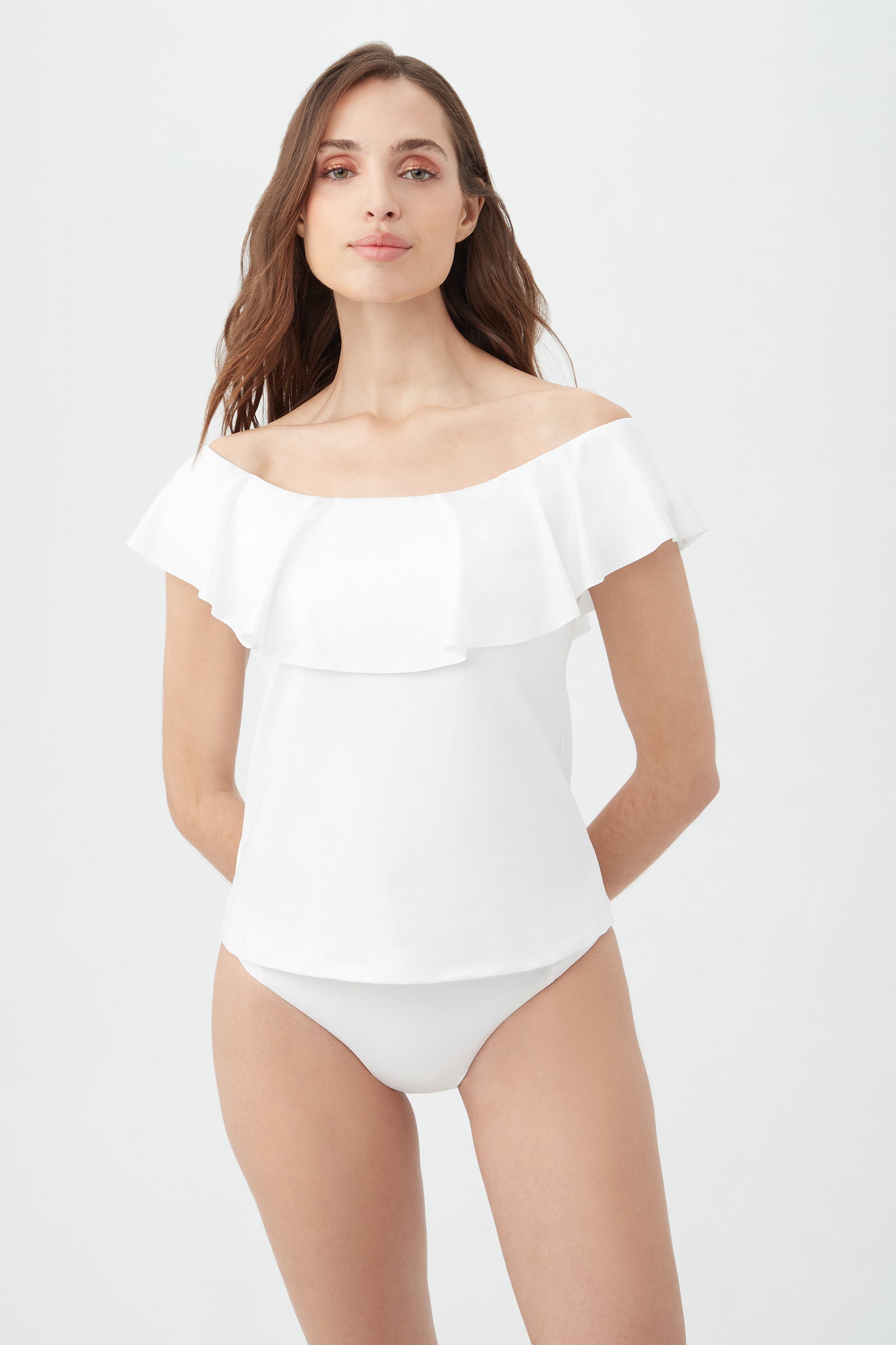 Trina Turk MONACO OTS RUFFLE TANKINI