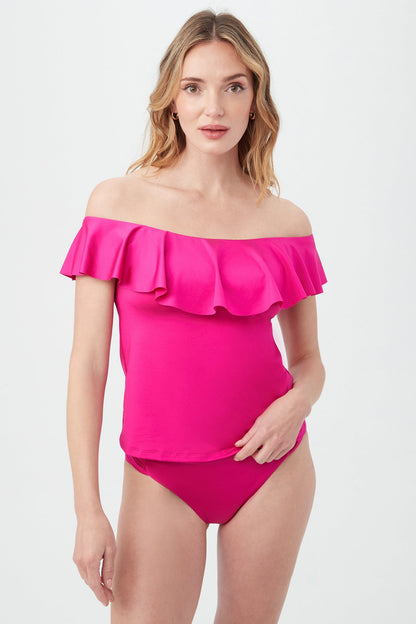 Trina Turk MONACO OTS RUFFLE TANKINI