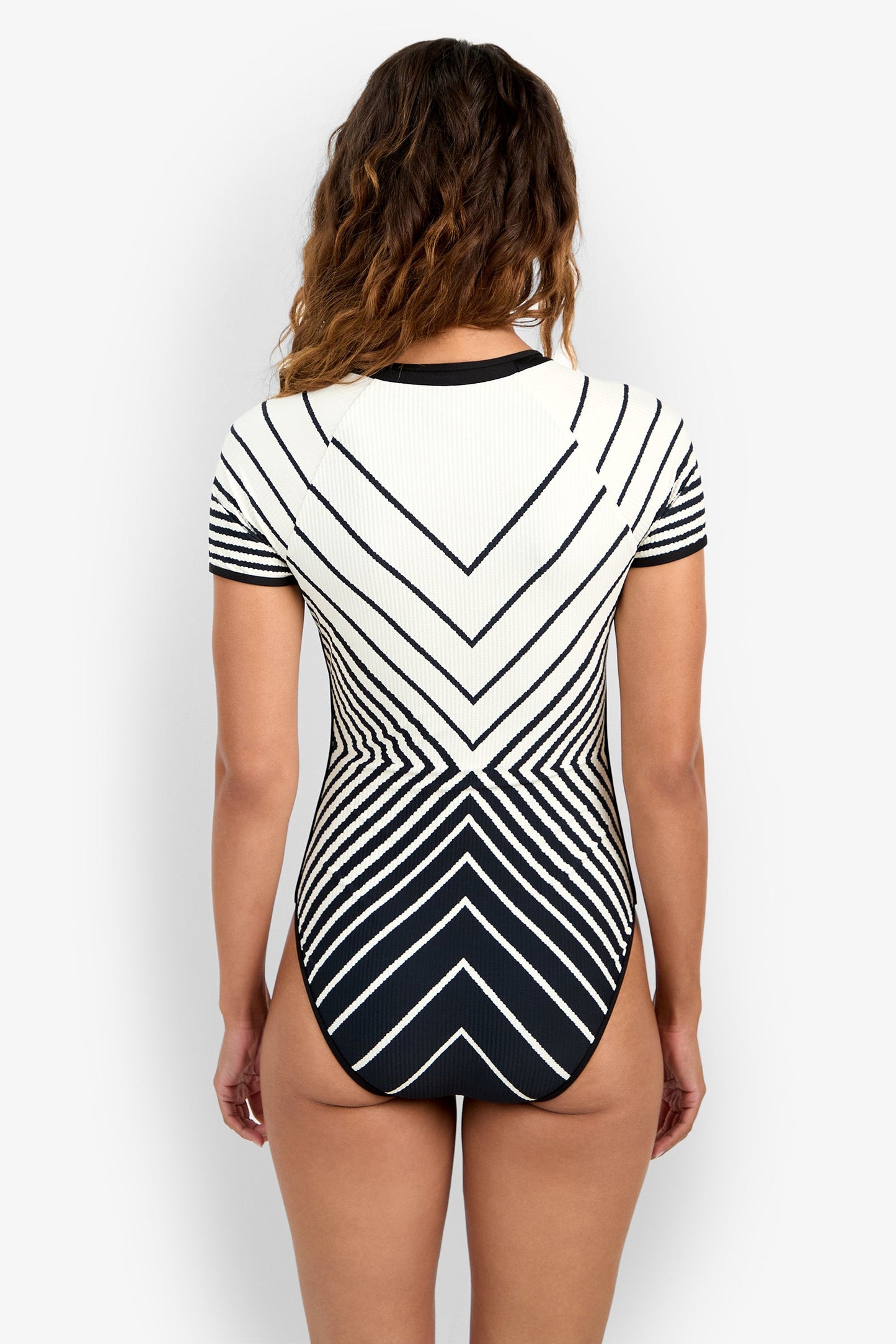 Trina Turk Short-Sleeve Zip-Up Paddlesuit