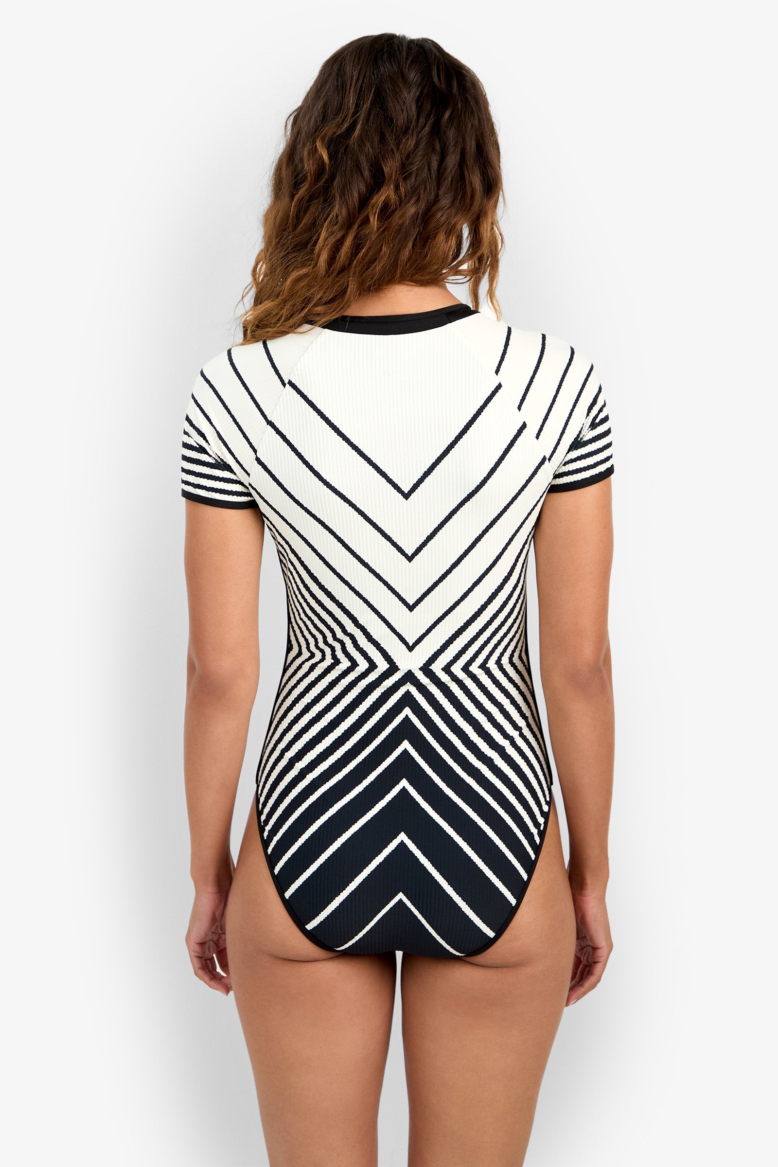 Trina Turk Short-Sleeve Zip-Up Paddlesuit