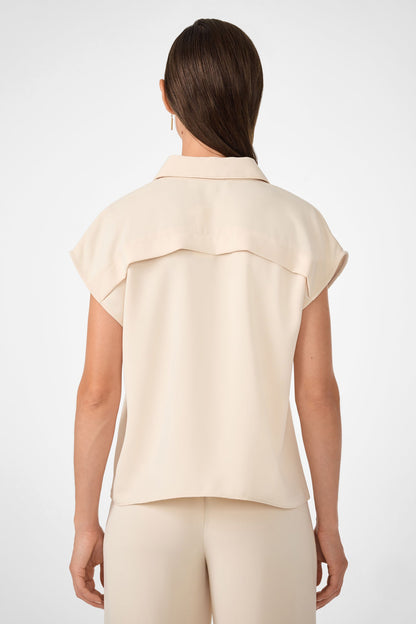Trina Turk Cheri Pleated Button-Front Top