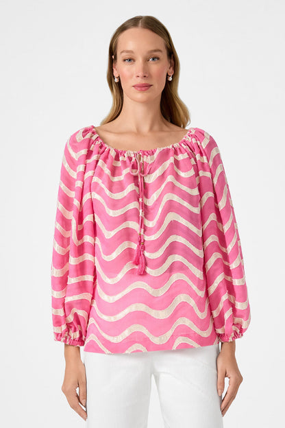 Trina Turk Sandia Blouson Top - Pinku