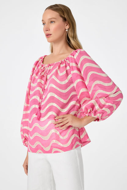 Trina Turk Sandia Blouson Top - Pinku