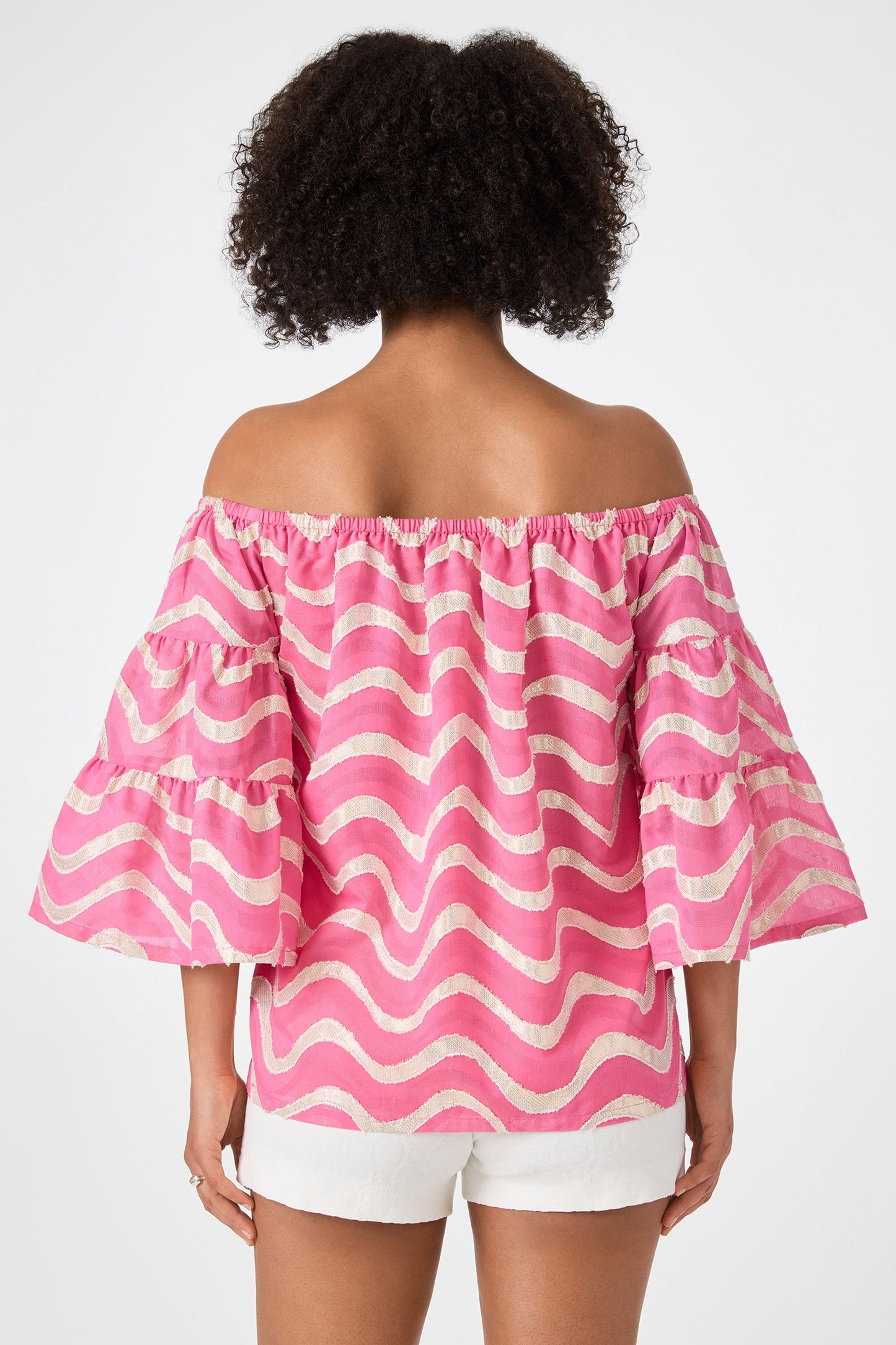 Trina Turk Garnish Off-Shoulder Top - Pinku