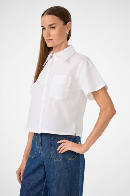 Trina Turk Komore Cropped Button-Front Top