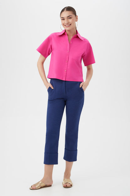 Trina Turk Komore Cropped Button-Front Top