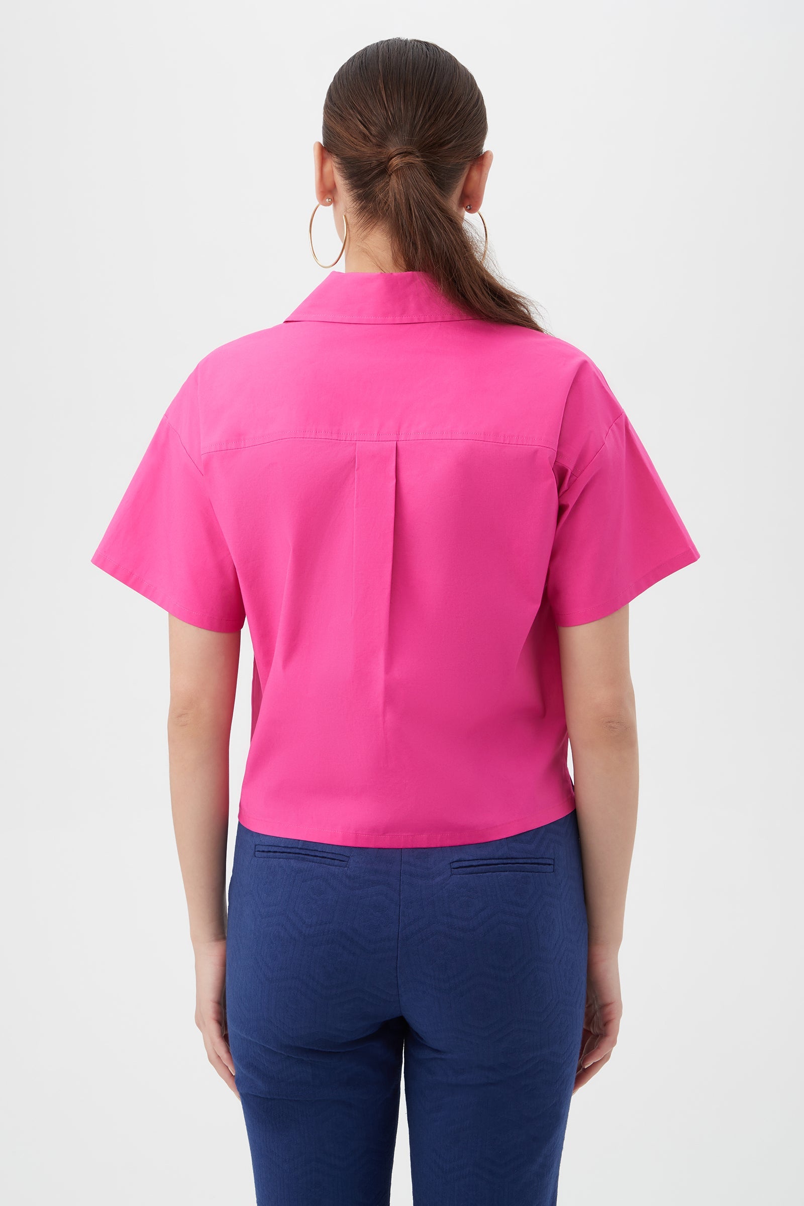 Trina Turk Komore Cropped Button-Front Top