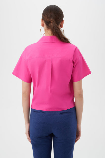 Trina Turk Komore Cropped Button-Front Top