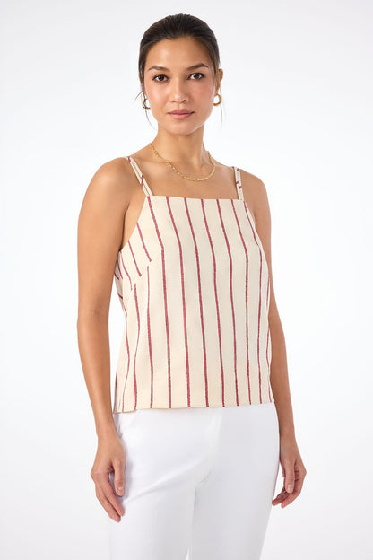 Trina Turk Trouve Sleeveless A-Line Top - Solaire Stripe