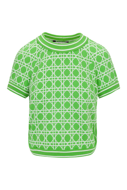 Trina Turk Simona Short-Sleeve Crop Top