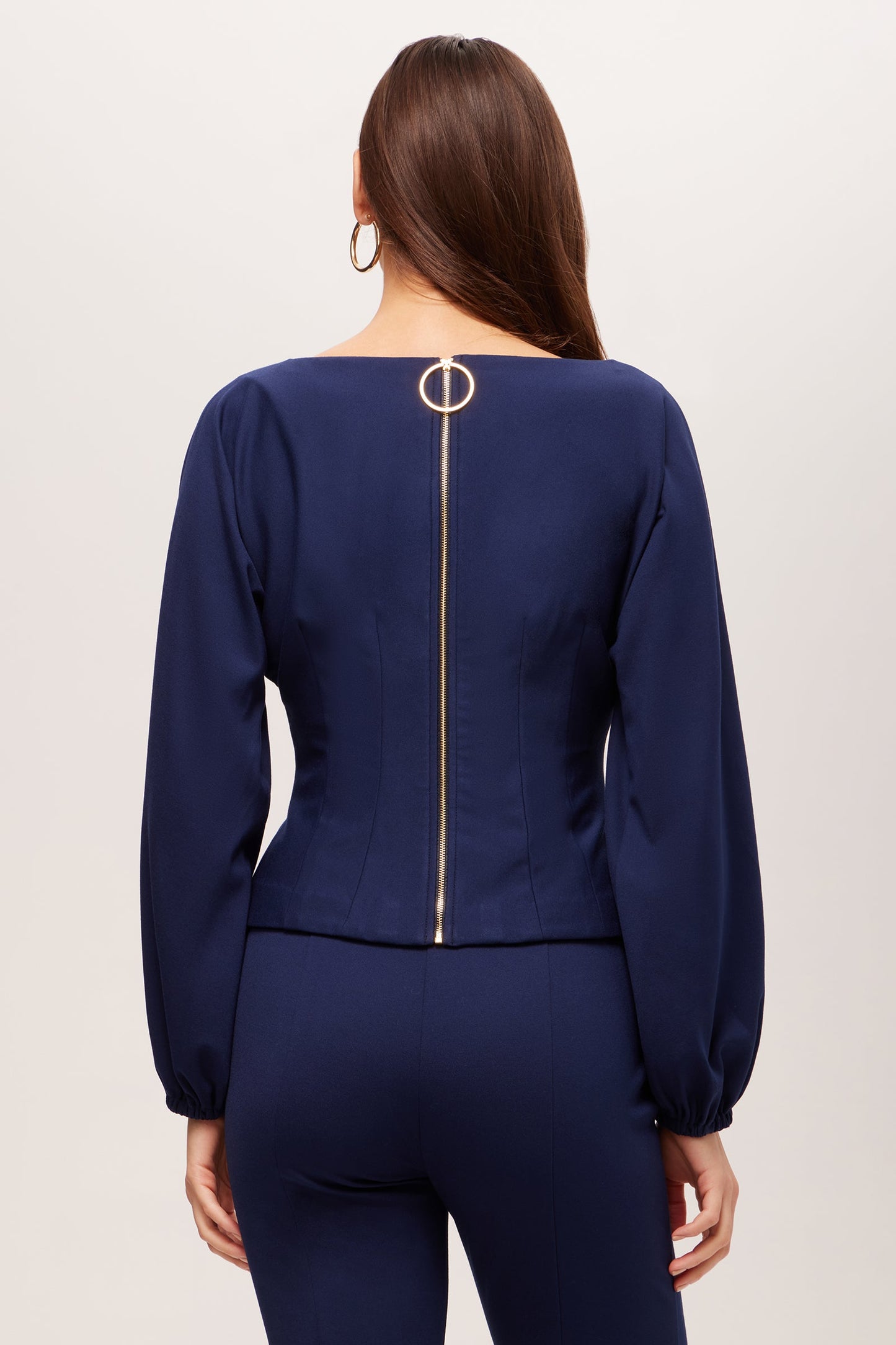 Trina Turk Prime Long-Sleeve Boatneck Top - Cozy Ponte