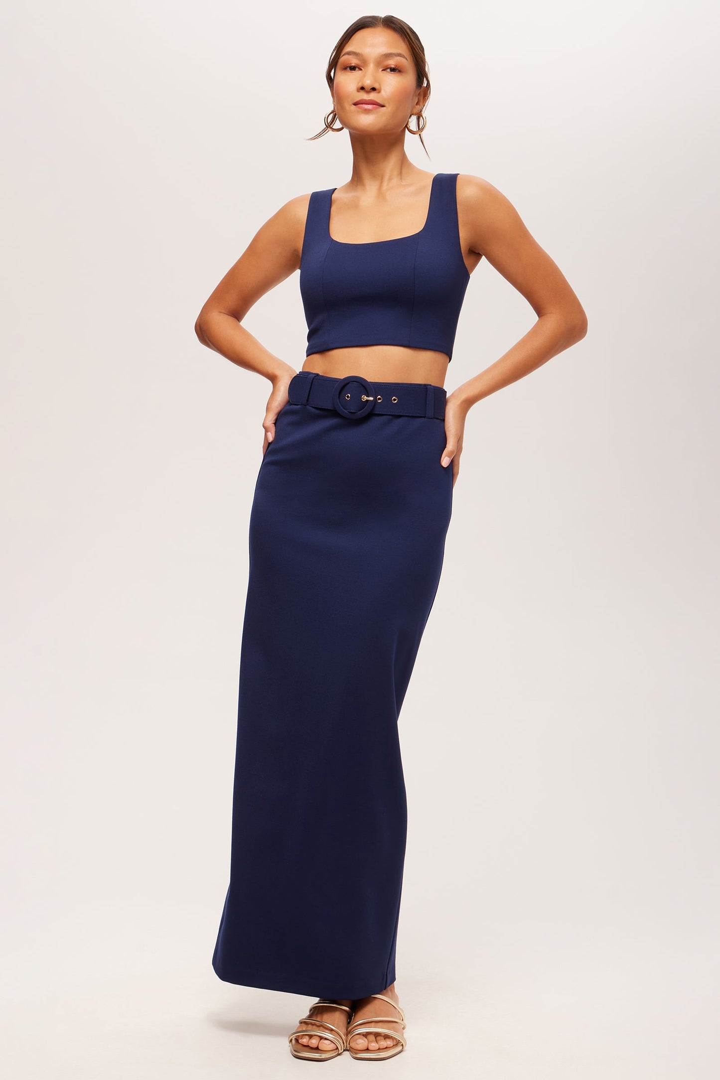Trina Turk Grand Slam Sleeveless Crop Top - Cozy Ponte