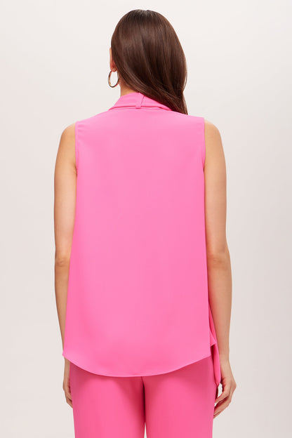 Trina Turk Circuit Sleeveless V-Neck Top - Double Georgette