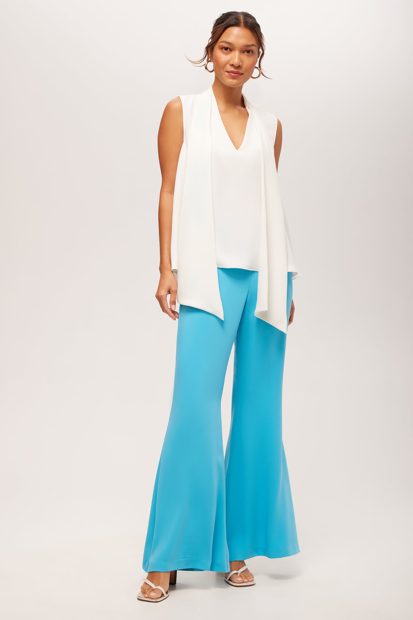 Trina Turk Circuit Sleeveless V-Neck Top - Double Georgette